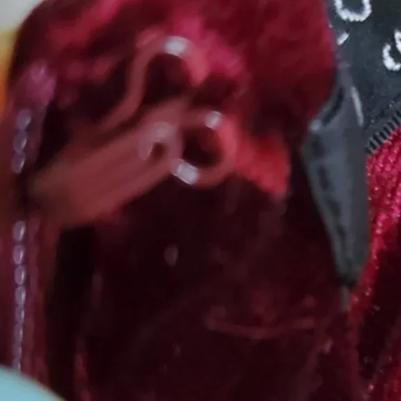 Romeo & Juliet Couture Burgundy Velvet Choker Dress Sz S - Picture 10 of 14